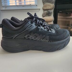 Hoka One One Bondi 7 REFLECTIVE Womens Size 9.5 Running Shoes Black Used